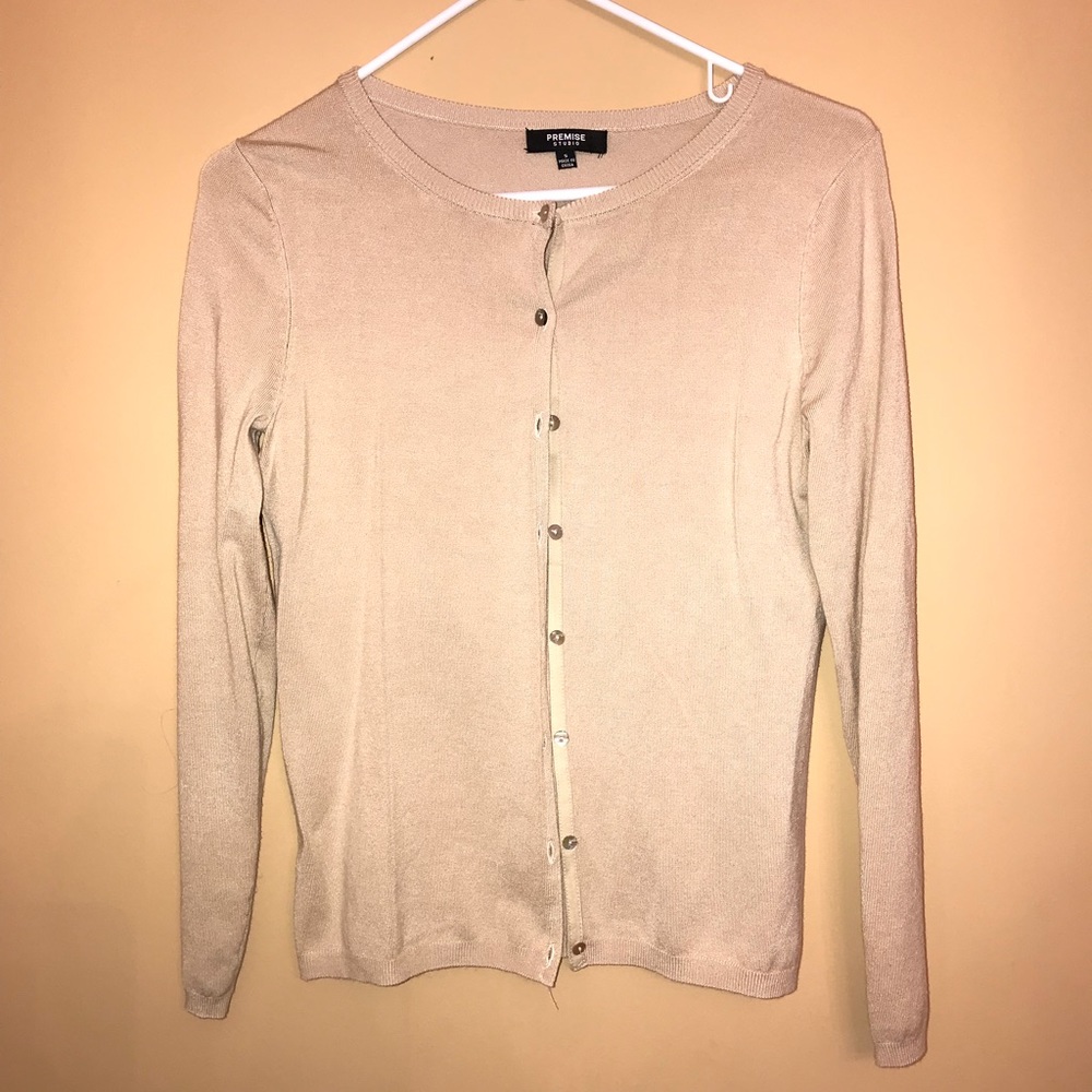 Beige button down sweater